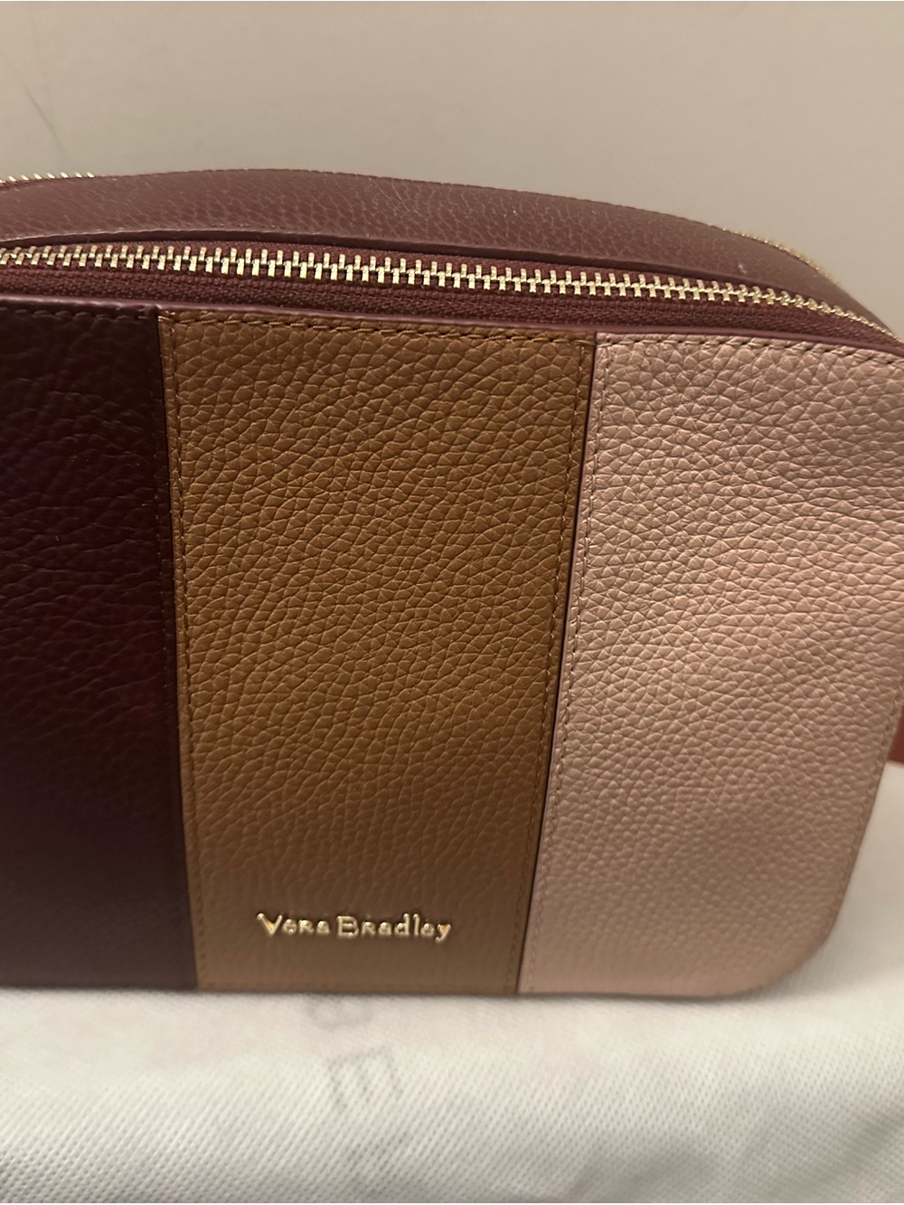NWOT Vera Bradley Leather Evie Crossbody in Raisin Colorblock